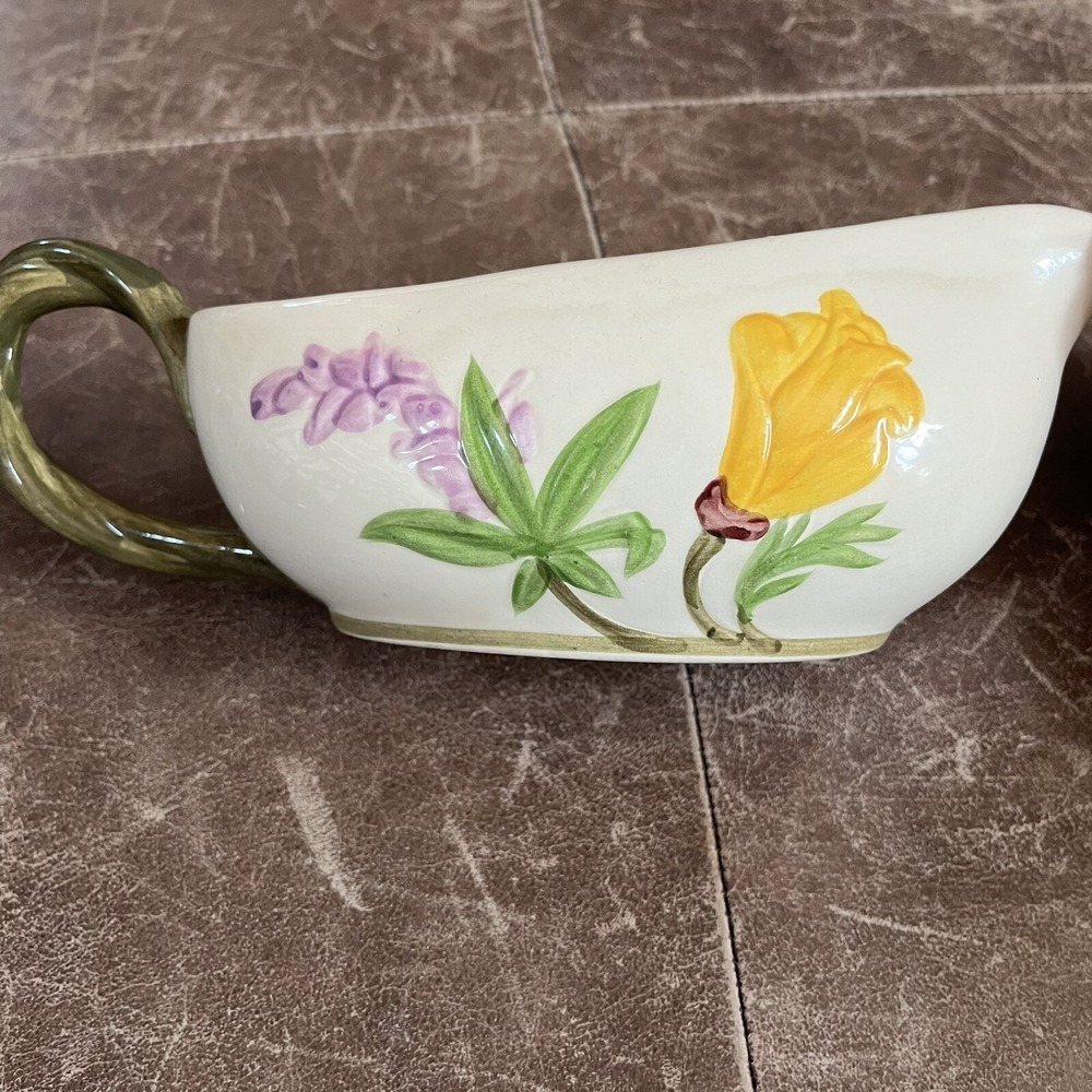 Franciscan California Poppy Gravy Boat 1949-1953 with Gold Handle Vintage